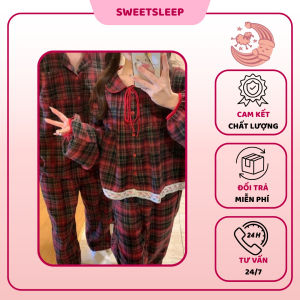 Đồ Ngủ Cặp Caro Noel – Cổ Bèo