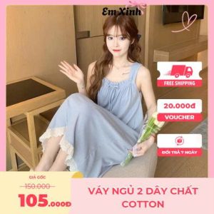 Váy ngủ hai dây chất cotton SweetSleeep