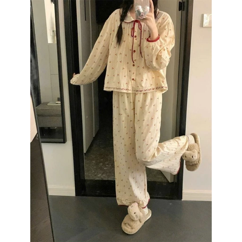 SÉT BỘ PYJAMA DÀI SEN HÌNH CHẤT ĐŨI MỀM MÁI - Image 2
