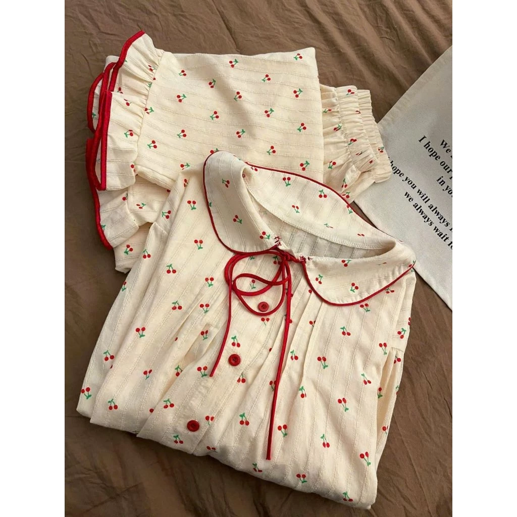 SÉT BỘ PYJAMA DÀI SEN HÌNH CHẤT ĐŨI MỀM MÁI - Image 3